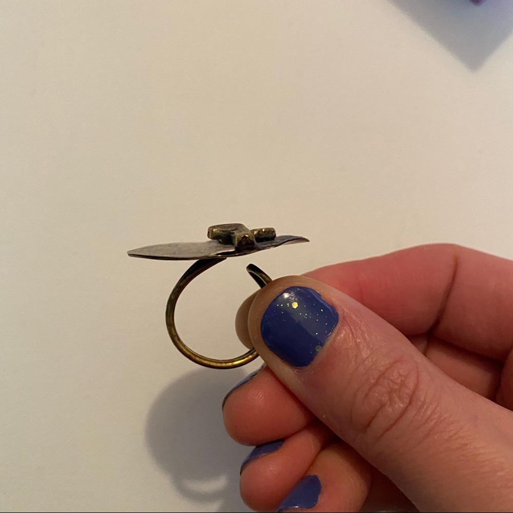 Artistic Brass Circle Statement Ring - image 3